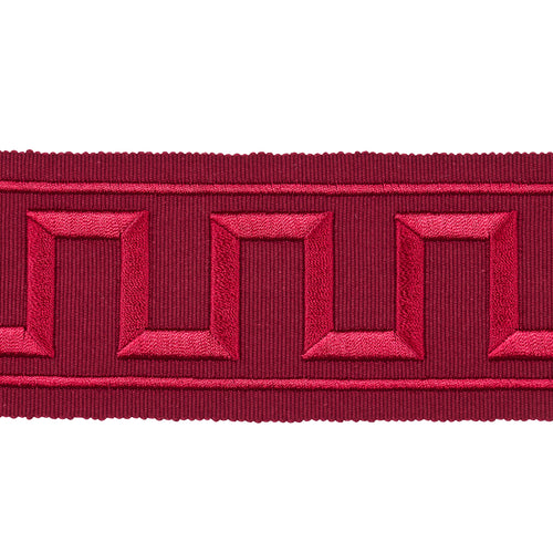 Schumacher Greek Key Embroidered Tape Trim 70805 / Red