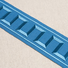 Load image into Gallery viewer, Schumacher Greek Key Embroidered Tape Trim 70806 / Teal