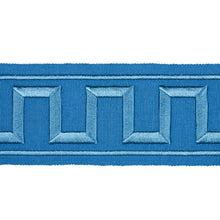 Load image into Gallery viewer, Schumacher Greek Key Embroidered Tape Trim 70806 / Teal