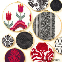 Load image into Gallery viewer, SCHUMACHER FULL BLOOM EMBROIDERY FABRIC 70812 / INK