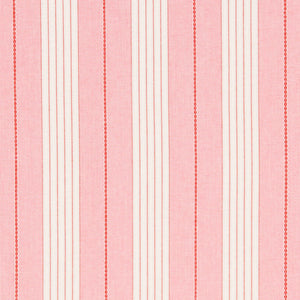 SCHUMACHER AUDREY STRIPE FABRIC 71374 / PINK & RED
