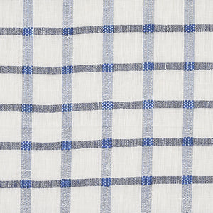 Schumacher Pauline Check Casement Fabric 72075 / Blue