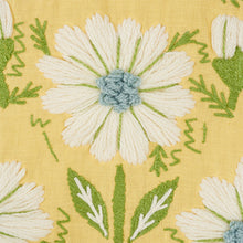 Load image into Gallery viewer, SCHUMACHER MARGUERITE EMBROIDERY WOOL LINEN FABRIC 72333 / BUTTERCUP