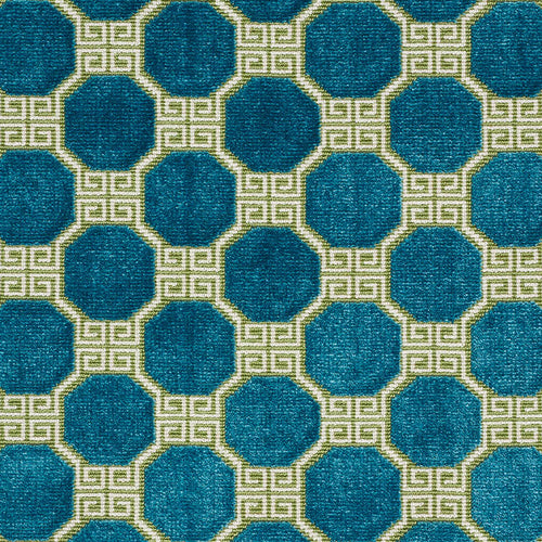 SCHUMACHER OCTAVIA VELVET FABRIC 72794 / PEACOCK