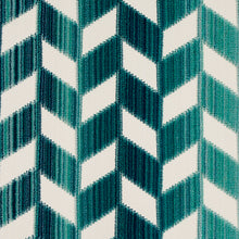 Load image into Gallery viewer, SCHUMACHER CHEVRON STRIE VELVET FABRIC 72813 / PEACOCK