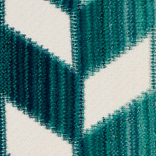 Load image into Gallery viewer, SCHUMACHER CHEVRON STRIE VELVET FABRIC 72813 / PEACOCK