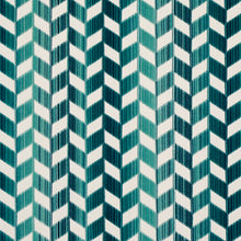 Load image into Gallery viewer, SCHUMACHER CHEVRON STRIE VELVET FABRIC 72813 / PEACOCK