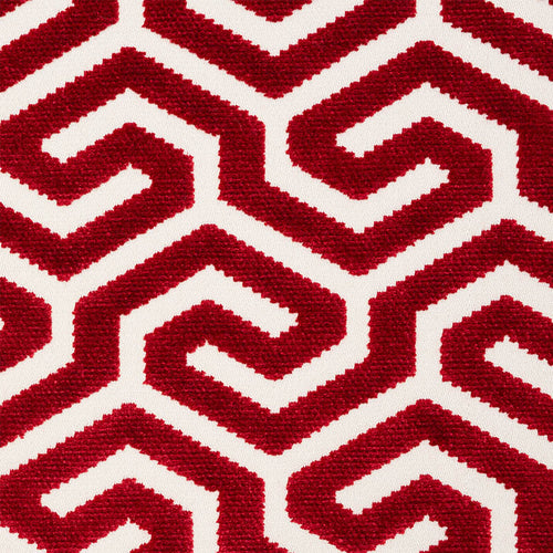 SCHUMACHER MING FRET VELVET FABRIC 73105 / RED
