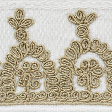 Load image into Gallery viewer, Schumacher Noelia Embroidered Tape Trim 74150 / Ivory