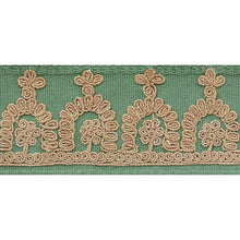 Load image into Gallery viewer, Schumacher Noelia Embroidered Tape Trim 74151 / Jade