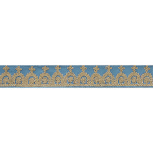 Schumacher Noelia Embroidered Tape Trim 74153 / Cadet