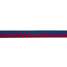 Load image into Gallery viewer, Schumacher Noelia Embroidered Tape Trim 74156 / Red On Blue