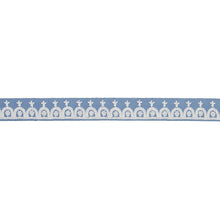Load image into Gallery viewer, Schumacher Noelia Embroidered Tape Trim 74157 / Chambray