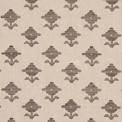 SCHUMACHER RUBIA EMBROIDERY FABRIC 74165 / BROWN