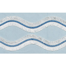 Load image into Gallery viewer, Schumacher Ogee Embroidered Tape Trim 74332 / Sky
