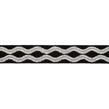 Load image into Gallery viewer, Schumacher Ogee Embroidered Tape Trim 74334 / Black