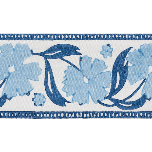 Schumacher Adra Hand Blocked Tape Trim 74400 / Blues