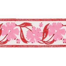 Load image into Gallery viewer, Schumacher Adra Hand Blocked Tape Trim 74403 / Pink &amp; Red