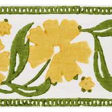 Load image into Gallery viewer, Schumacher Adra Hand Blocked Tape Trim 74404 / Yellow &amp; Green