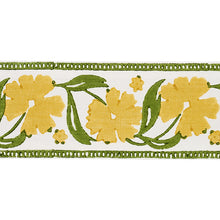 Load image into Gallery viewer, Schumacher Adra Hand Blocked Tape Trim 74404 / Yellow &amp; Green