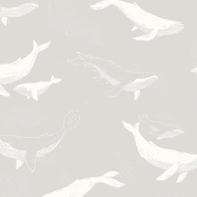 Load image into Gallery viewer, Schumacher Whales Wallpaper 7452 / Grey
