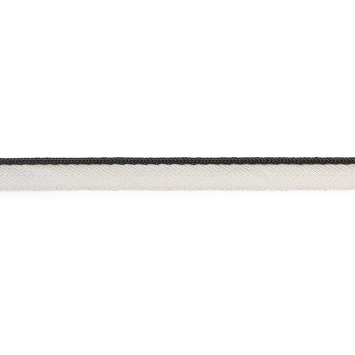 Schumacher Gustave Silk Lip Cord Narrow Trim 74531 / Black