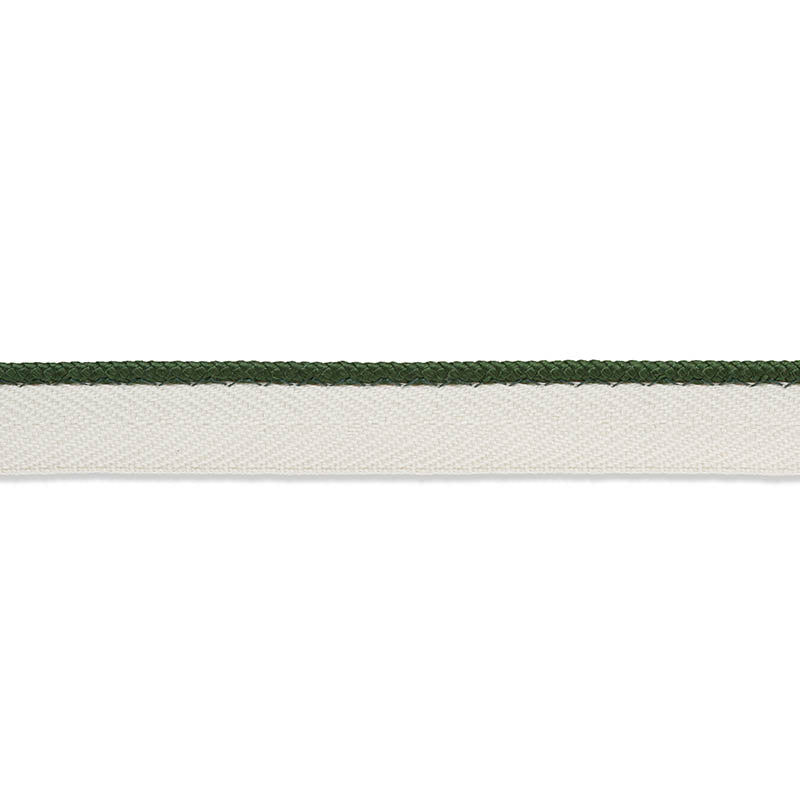 Schumacher Gustave Silk Lip Cord Narrow Trim 74534 / Emerald