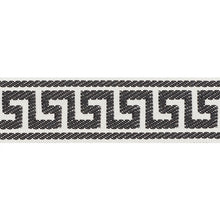Load image into Gallery viewer, Schumacher Etienne Silk Greek Key Narrow Trim 74685 / Black