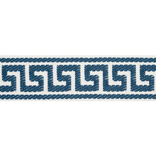 Load image into Gallery viewer, Schumacher Etienne Silk Greek Key Narrow Trim 74686 / Navy