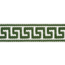 Load image into Gallery viewer, Schumacher Etienne Silk Greek Key Narrow Trim 74687 / Emerald