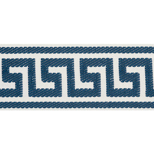 Schumacher Etienne Silk Greek Key Trim 74706 / Navy