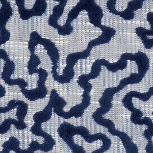 Remnant SCHUMACHER JANIS VELVET FABRIC / BLUE