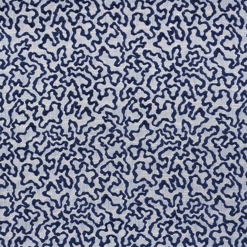 Remnant SCHUMACHER JANIS VELVET FABRIC / BLUE