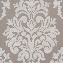 Load image into Gallery viewer, SCHUMACHER DAUPHINE DAMASK INDOOR/OUTDOOR FABRIC 75411 / TAUPE