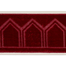 Load image into Gallery viewer, Schumacher Vizier Velvet Tape Trim 75735 / Ruby