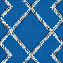 Load image into Gallery viewer, Schumacher Branson Embroidery Fabric 75891 / Blue
