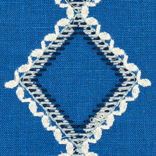 Load image into Gallery viewer, Schumacher Branson Embroidery Fabric 75891 / Blue
