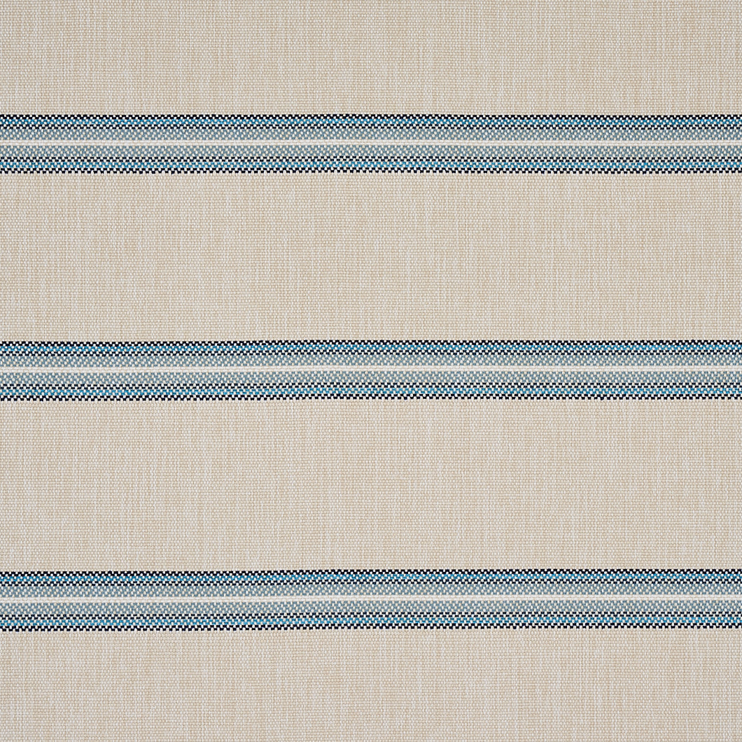 SCHUMACHER GARDEN STRIPE FABRIC 75973 / BLUE