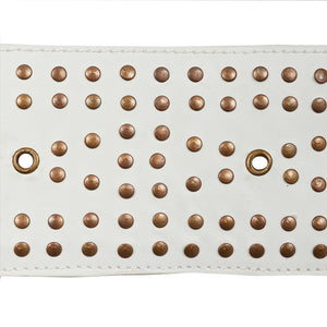 Schumacher Studded Leather Trim 76090 / Ivory