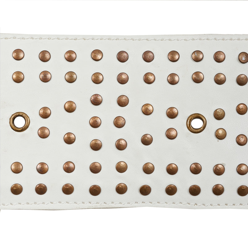 Schumacher Studded Leather Trim 76090 / Ivory