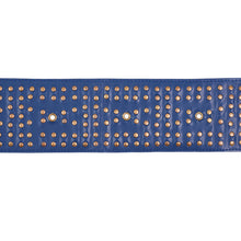 Load image into Gallery viewer, Schumacher Studded Leather Trim 76093 / Navy
