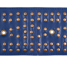Load image into Gallery viewer, Schumacher Studded Leather Trim 76093 / Navy