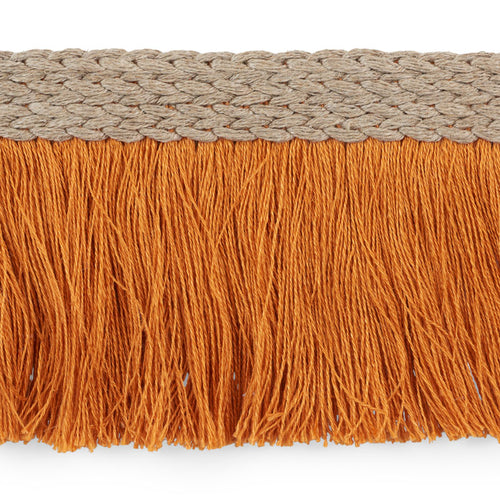Schumacher Braided Linen Fringe Trim 76262 / Orange