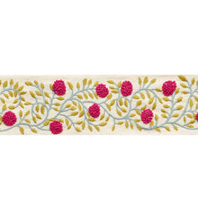 Load image into Gallery viewer, Schumacher Ashoka Tape Trim 76293 / Magenta &amp; Leaf