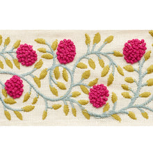 Load image into Gallery viewer, Schumacher Ashoka Tape Trim 76293 / Magenta &amp; Leaf