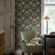 Load image into Gallery viewer, Schumacher Dahlia Garden Wallpaper 7666 / Green