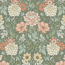 Load image into Gallery viewer, Schumacher Dahlia Garden Wallpaper 7666 / Green