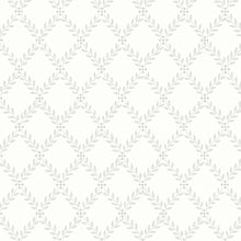 Load image into Gallery viewer, Schumacher Trellis Leaves Wallpaper 7670 / Grey