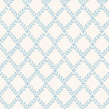 Load image into Gallery viewer, Schumacher Trellis Leaves Wallpaper 7672 / Blue