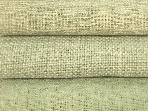 Faux Linen Spa Aqua Seafoam Glacial Green Upholstery Drapery Fabric